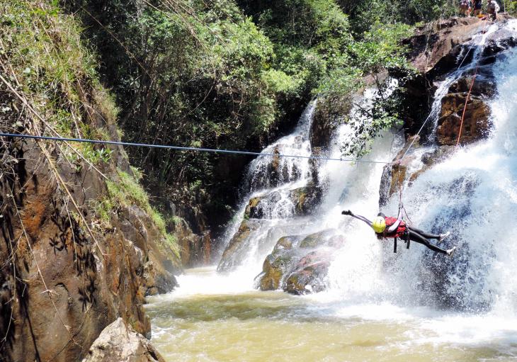 Tyrolean Traverse - Canyoning tour in Da Lat
